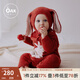 OAK FAMILY新生嬰兒連體衣圣誕拜年服冬款半邊絨滿(mǎn)月寶寶過(guò)年服連身爬服 半邊絨連體衣（寶寶款,不含帽子) 73cm