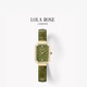 【節日現貨】LOLAROE羅拉經(jīng)典玫瑰方糖小綠表手表女禮物送女友 綠瑪瑙皮帶款LR-2708