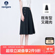 Navigare意大利小帆船女士中長(cháng)款過(guò)膝裙百褶半身裙2322874524 灰 L 