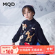 馬騎頓（MQD）男大童冬季學(xué)院風(fēng)潮酷休閑卡通保暖半高領(lǐng)毛衣 藏青 120