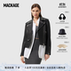 MACKAGE女士 BAYA經(jīng)典機車(chē)修身休閑時(shí)尚短款皮衣外套上衣情侶款 暗夜黑 S