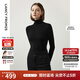 朗姿【王楚然同款】純羊毛高領(lǐng)針織衫春冬內(nèi)搭打底上衣曠野美拉德 黑色2 M