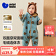 迷你巴拉巴拉嬰兒連體衣棉服外出幼兒衣服保暖雙面絨兩面穿外套2025冬新款 綠咖色調(diào)00345 90cm