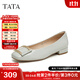 他她（TATA）氣質(zhì)單鞋女鞋通勤工作鞋平底晚晚鞋2025春季新款7ZS01AQ4 蘭色 37