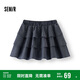 森馬（Semir）半身裙女小個(gè)子松緊腰氣質(zhì)2025夏可愛(ài)格子蓬蓬蛋糕裙107425120006