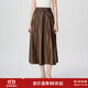 薇迎 VIEA.ING皮裙半身裙2025秋季新款半裙配腰帶咖啡色裙子長(cháng)裙 咖啡色 M