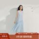 茵曼（INMAN）純色寬松抽繩連衣裙2025夏季女裝新品簡(jiǎn)約無(wú)袖中長(cháng)款背心裙 天空藍 L