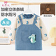 9i9寶寶吃飯罩衣秋冬加厚兒童條絨防水圍裙反穿衣防臟護衣A71恐龍