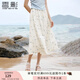 香影玫瑰碎花雪紡半身裙女夏季20254新款氣質藍色海邊垂墜感a字裙 航線藍 L 165/88A/110-125斤