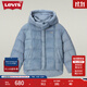 Levi's李維斯冬季女士保暖寬松簡(jiǎn)約休閑時(shí)尚顯瘦排骨羽絨服外套 藍色 L