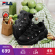 斐樂(lè )（FILA）官方女鞋豌豆加絨鞋老爹鞋2025冬季新款休閑厚底運動(dòng)鞋 黑-BK 37.5
