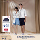 TOMMY HILFIGER【純棉府綢】秋冬男女商務(wù)通勤休閑條紋情侶款長(cháng)袖襯衫外套 【條紋繡標襯衫】-深灰白條紋7I3 M （推薦：135-150斤）