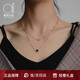 愛(ài)的約定雙層疊戴羅盤(pán)銀項鏈女高級感輕奢小眾生日禮物送女友紀念日
