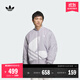 adidas情侶款復古寬松運動(dòng)立領(lǐng)夾棉外套男女秋冬阿迪達斯三葉草 榮耀灰 S