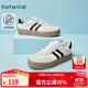 熱風(fēng)（Hotwind）德訓鞋男鞋2025年春季新款男士時(shí)尚復古休閑平底鞋拼色百搭板鞋男 88米黑 40