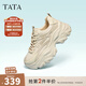 他她（TATA）泡泡鞋厚底老爹鞋女鞋子秋季透氣黑色輕便增高休閑運動(dòng)鞋WOG04AM3 杏色(小香風(fēng)款) 36