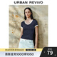UR2025夏季新款女裝休閑簡(jiǎn)約百搭撞色邊短袖T恤UWB450046 墨藍 M