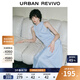 UR2025夏季新款女裝波嬉風(fēng)垂感長(cháng)款無(wú)袖連衣裙UWG750056 淺藍 (面料微透) S