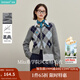 茵曼2025秋冬女裝新款學(xué)院風(fēng)菱格立體花朵毛衣外套圓領(lǐng)針織衫開(kāi)衫 深花灰 S