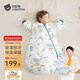 貝肽斯睡袋嬰兒春秋新生兒一體防踢被感溫恒兒童女寶防驚跳包被睡袋衣服 秋冬中厚-感溫(10-20℃）海鯨 M碼 65-85cm(建議9個(gè)月-2歲）