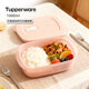 特百惠（Tupperware）新微波長(cháng)方飯盒套裝 可微波加熱午餐飯盒 便攜密封便當盒保鮮盒 新微波長(cháng)方飯盒-甜蜜粉單個(gè)