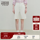 Teenie Weenie小熊女裝夏季休閑簡(jiǎn)約時(shí)尚直筒寬松牛仔短褲四分褲子 象牙白 S (160)