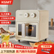 KGMT空氣炸鍋6升新款家用大容量 透明可視免翻面 全金屬內(nèi)腔 大功率上下雙熱源全自動(dòng)蒸汽空炸機(jī) 艾芙瑞白 6L