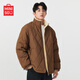 名創(chuàng  )優(yōu)品（MINISO）男生棉衣冬季復古焦糖色設計感菱格棉服男厚款保暖羊羔絨立領(lǐng)外套 【格紋加厚】焦糖棕(純色) L /175(名創(chuàng  )優(yōu)品 品質(zhì)保障)