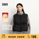 森馬（Semir）羽絨馬甲女純色收腰圓領(lǐng)疊穿2025冬oversize花苞外套109725103001