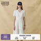 Teenie Weenie小熊女裝白色連衣裙2025夏季新款優(yōu)雅浪漫法式茶歇中長(cháng)裙 白色 M