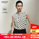 艾諾絲雅詩(shī)【商場(chǎng)同款】2025夏新品桑蠶絲半高領(lǐng)波點(diǎn)法式真絲襯衫女40615081 米底黑點(diǎn) M