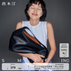 西木汀 愛(ài)軟糖 牛皮托特包女潮大容量單肩包通勤斜挎包 黑色大號