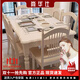 尚華仕實(shí)木餐桌椅組合一整套現代簡(jiǎn)約風(fēng)小戶(hù)型客廳樺木家用餐桌吃飯桌子 1.2米一桌加 4椅 奶油白實(shí)木款