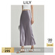 LILY2025夏新款100%醋酸氣質(zhì)垂感百搭通勤魚(yú)尾裙微光半身裙女 803淺紫 M