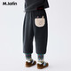 馬·拉?。∕.Latin）馬拉丁兒童褲子25冬裝新款男童女小童抱抱獸蘿卜褲加絨針織長(cháng)褲