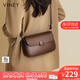 viney新款牛皮斜挎包包女包輕奢小方包單肩生日禮物送女友老婆 【棕色】高級感實(shí)用洋氣高端腋下包 時(shí)尚百搭品牌小眾豆腐包