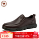 駱駝皮鞋男士商務(wù)休閑鞋軟底軟皮爸爸懶人鞋子W932263660棕色40