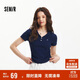 森馬（Semir）polo衫女短款收腰翻領(lǐng)襯衫25夏刺繡涼感緊身T恤辣妹109325115005