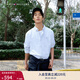 TOMMY HILFIGER秋冬男裝輕薄府綢商務(wù)休閑正裝小繡標純色合身長(cháng)袖襯衫外套 【條紋繡標襯衫】-淺藍白條紋C3N L （推薦：150-165斤）