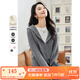 梵希蔓慵懶風(fēng)連帽毛衣開衫外套女2025年早春新款休閑寬松短款上衣 73211 月球灰 L