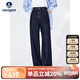 Navigare意大利小帆船水洗牛仔褲女直筒長(cháng)褲闊腿褲2332573501 牛仔藍 XL 