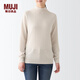 無(wú)印良品（MUJI）女式 天竺 可水洗 半高領(lǐng)毛衣 長(cháng)袖針織衫  BAG14A2A 淡黃色 XS 150/76A