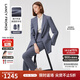 朗姿【Basic衣櫥】純羊毛職業(yè)輕商務(wù)西裝外套春春新氣質(zhì)款西服 霧霾藍色 M