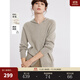 ELLE【100%綿羊毛】連帽毛衣開(kāi)衫女2024冬季新款簡(jiǎn)約氣質(zhì)毛針織衫 中灰 L