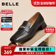 百麗通勤海鷗樂(lè )福鞋女2025新款真皮方頭氣質(zhì)單鞋B2593AQ5 黑色 37
