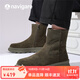 納維凱爾（Navigare）意大利小帆船馬丁靴男款2025新款加絨厚底男士百搭潮流時(shí)裝靴 軍綠 42 (260mm) 偏小一碼