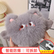 LNGA LANDGRE毛絨可愛(ài)貓咪熱水袋充電式防爆卡通暖水袋女暖寶寶敷肚子暖手寶 灰色天使貓【可拆洗 可插手】