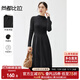 尚都比拉春夏款氣質(zhì)顯瘦半高領(lǐng)針織連衣裙女中長(cháng)款打底裙 優(yōu)雅黑 L
