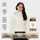 KOLON SPORT/可隆連帽羽絨服 女子戶(hù)外通勤狐貍毛領(lǐng)防風(fēng)連帽鵝絨外套- LKDJ4WT582-CR 米白 S (160/84A)