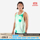迪卡儂速干背心男透氣無(wú)袖夏健身馬拉松透氣寬松跑步服健身衣 白綠色 M